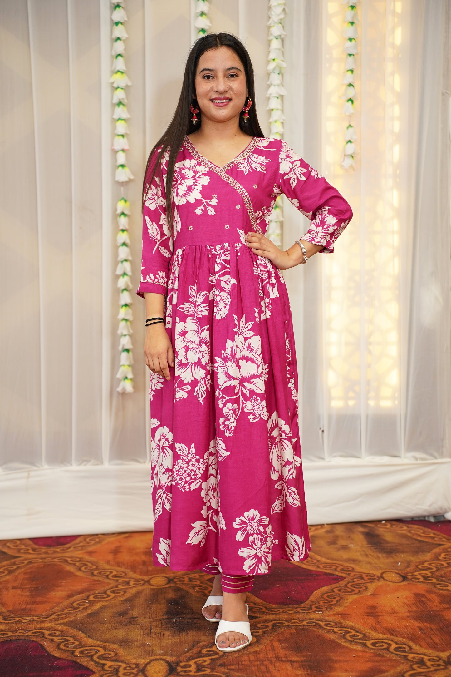 Vibrant Pink Anarkali Set