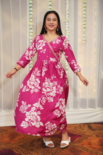 Vibrant Pink Anarkali Set