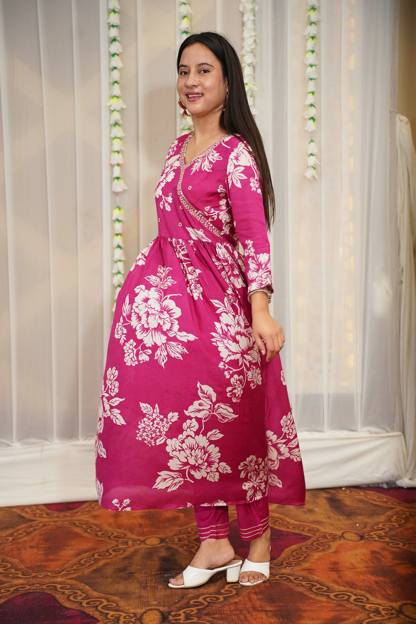 Vibrant Pink Anarkali Set