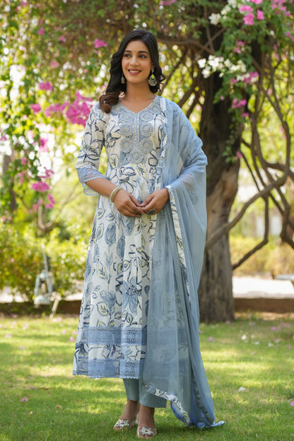 Floral Print Anarkali Suits