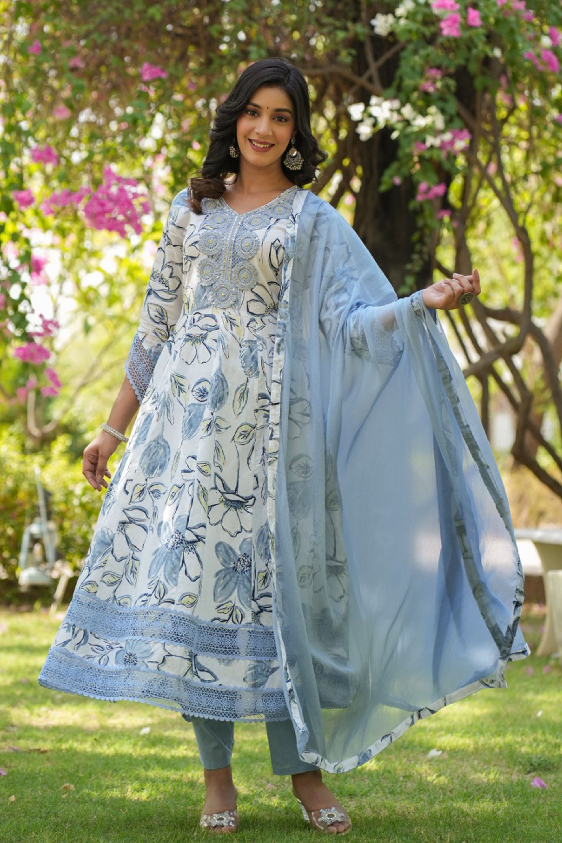 Floral Print Anarkali Suits