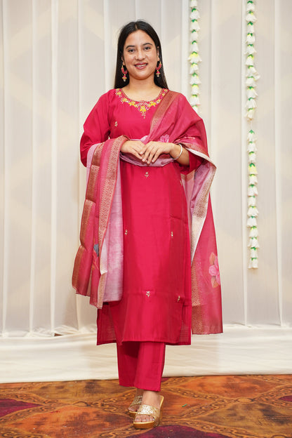 Fuchsia Magenta Suit Set