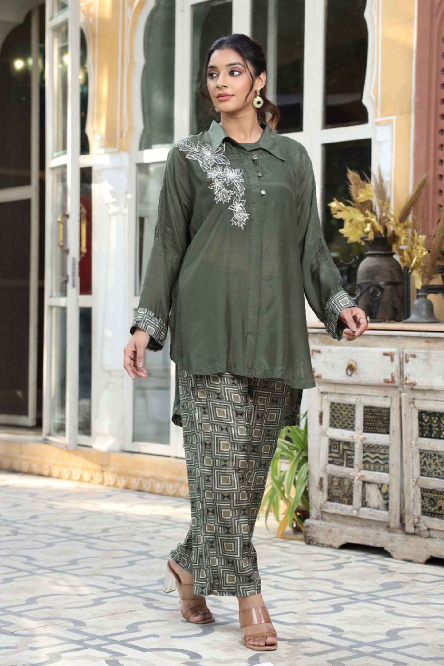 Olive Dream Muslin Co-ord Set