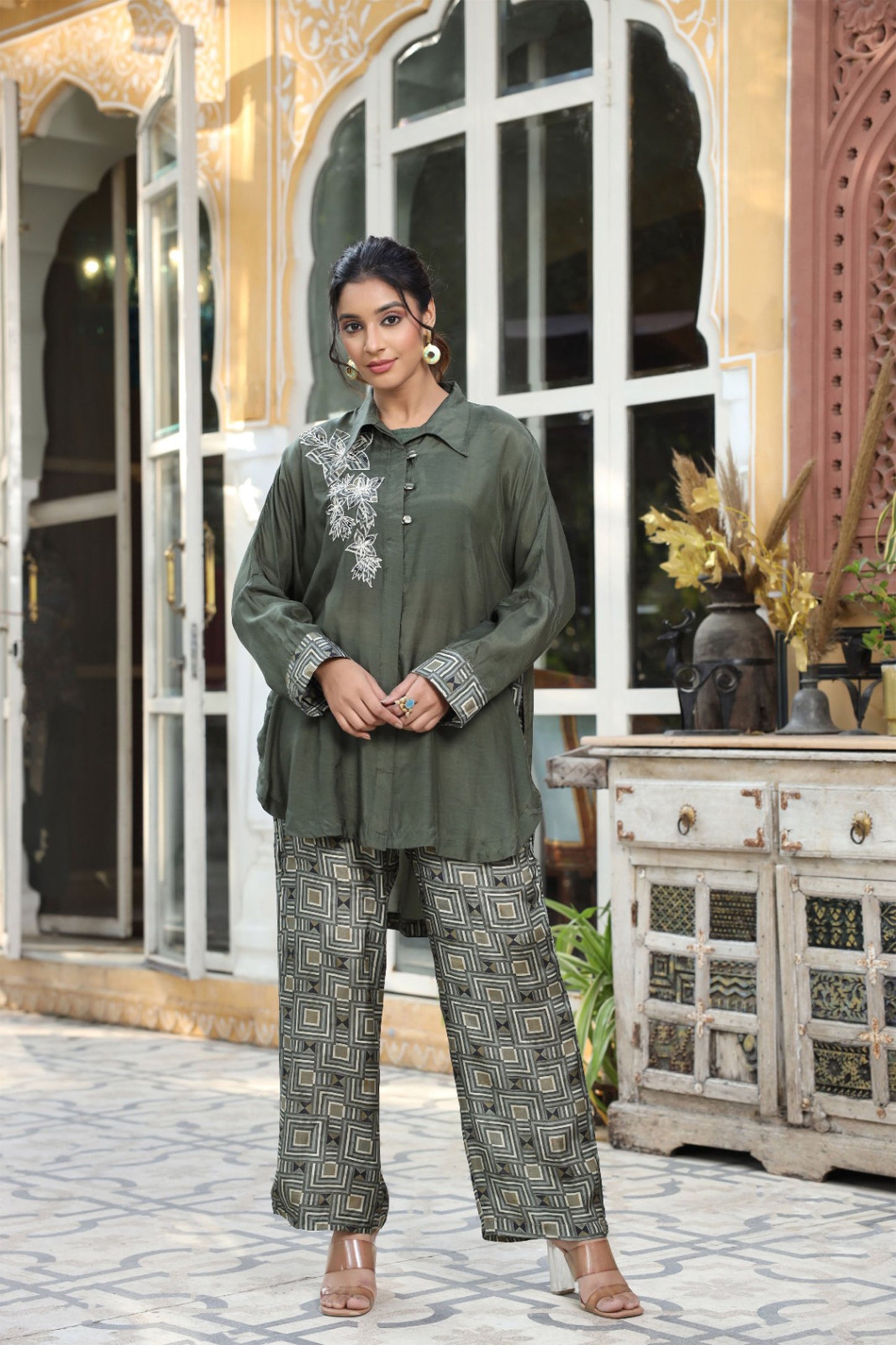 Olive Dream Muslin Co-ord Set