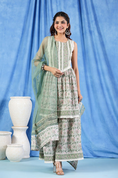 Cotton Sharara Suit