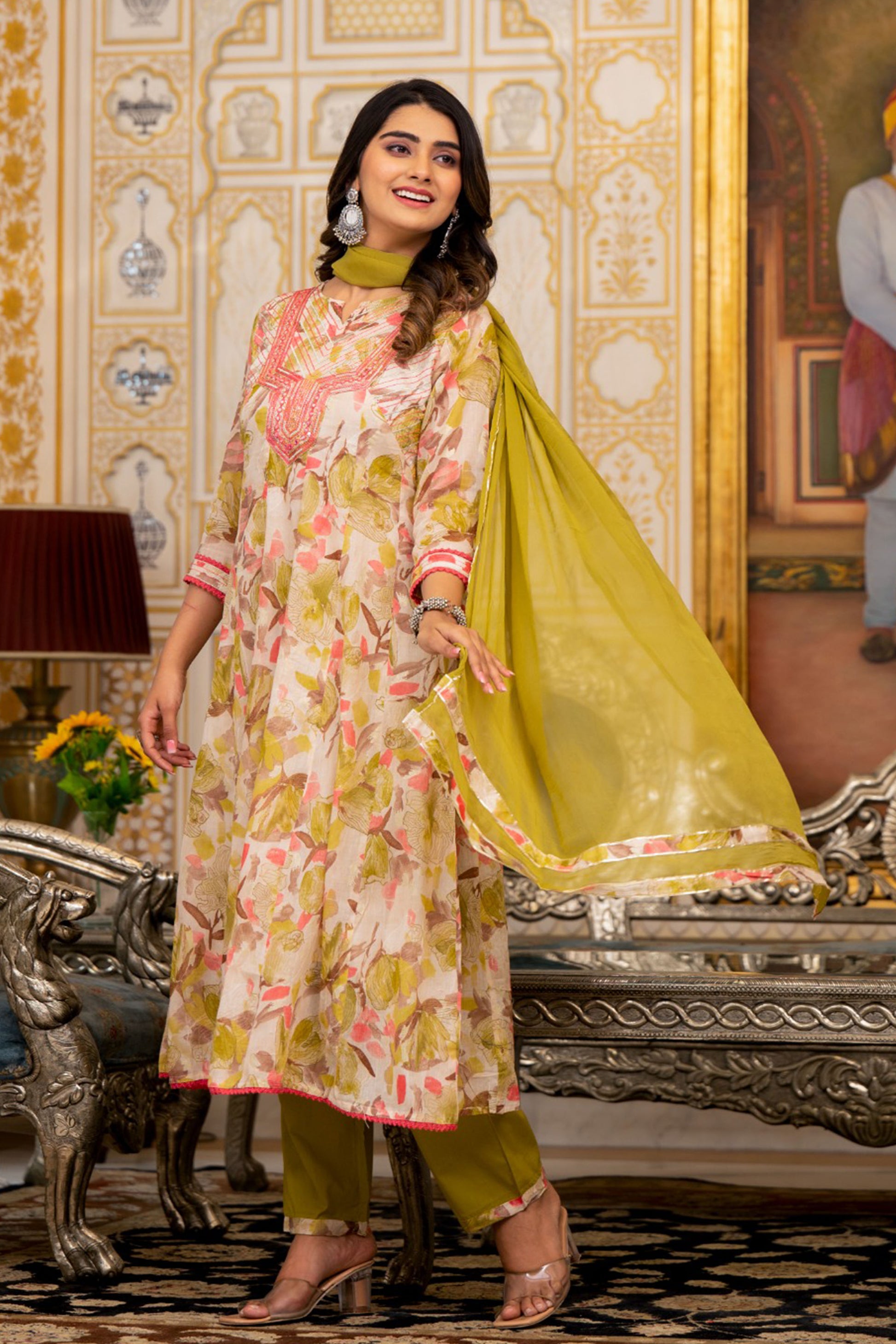 Floral Print Anarkali Suits