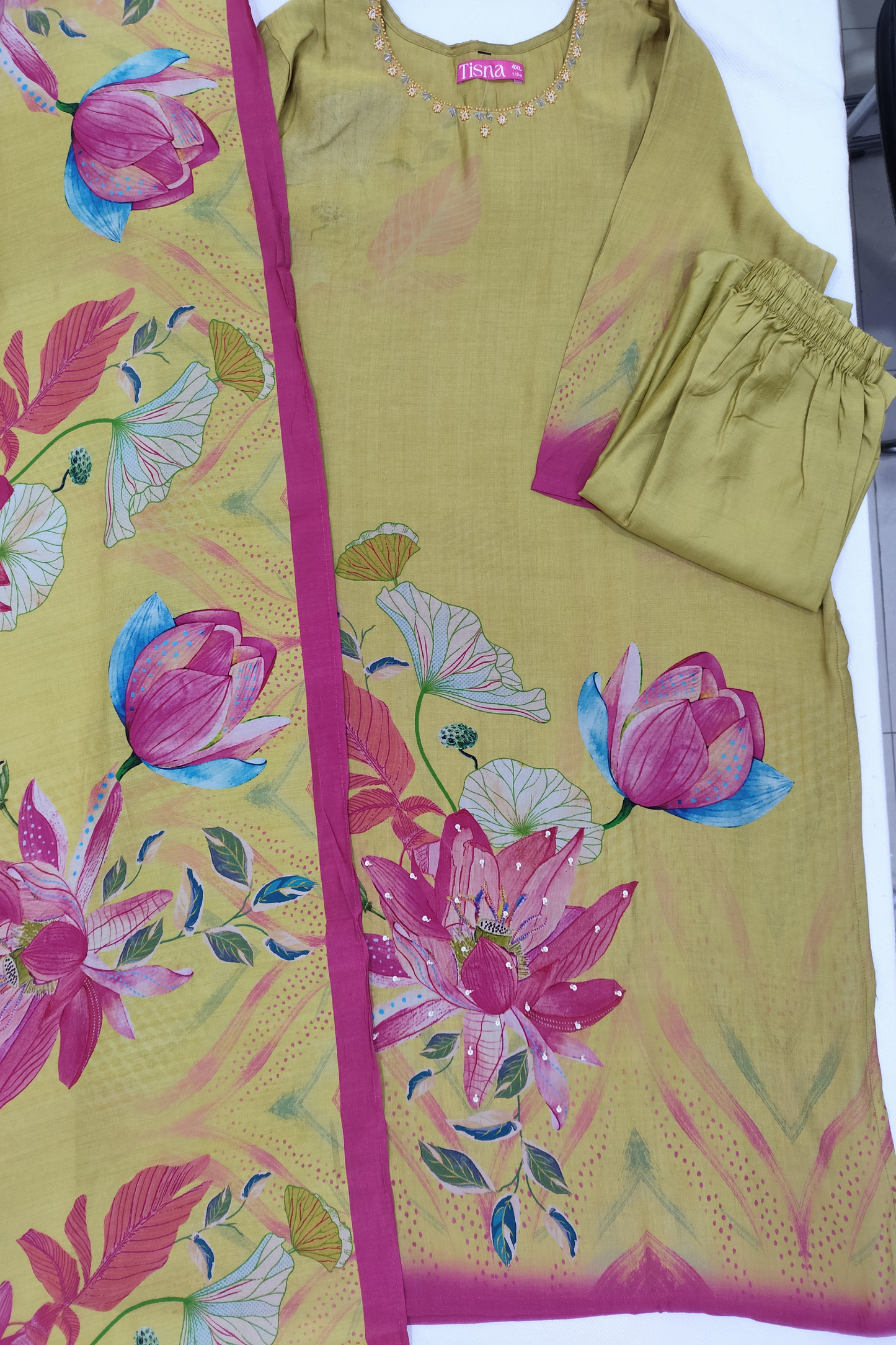 Olive Printed Suit Set