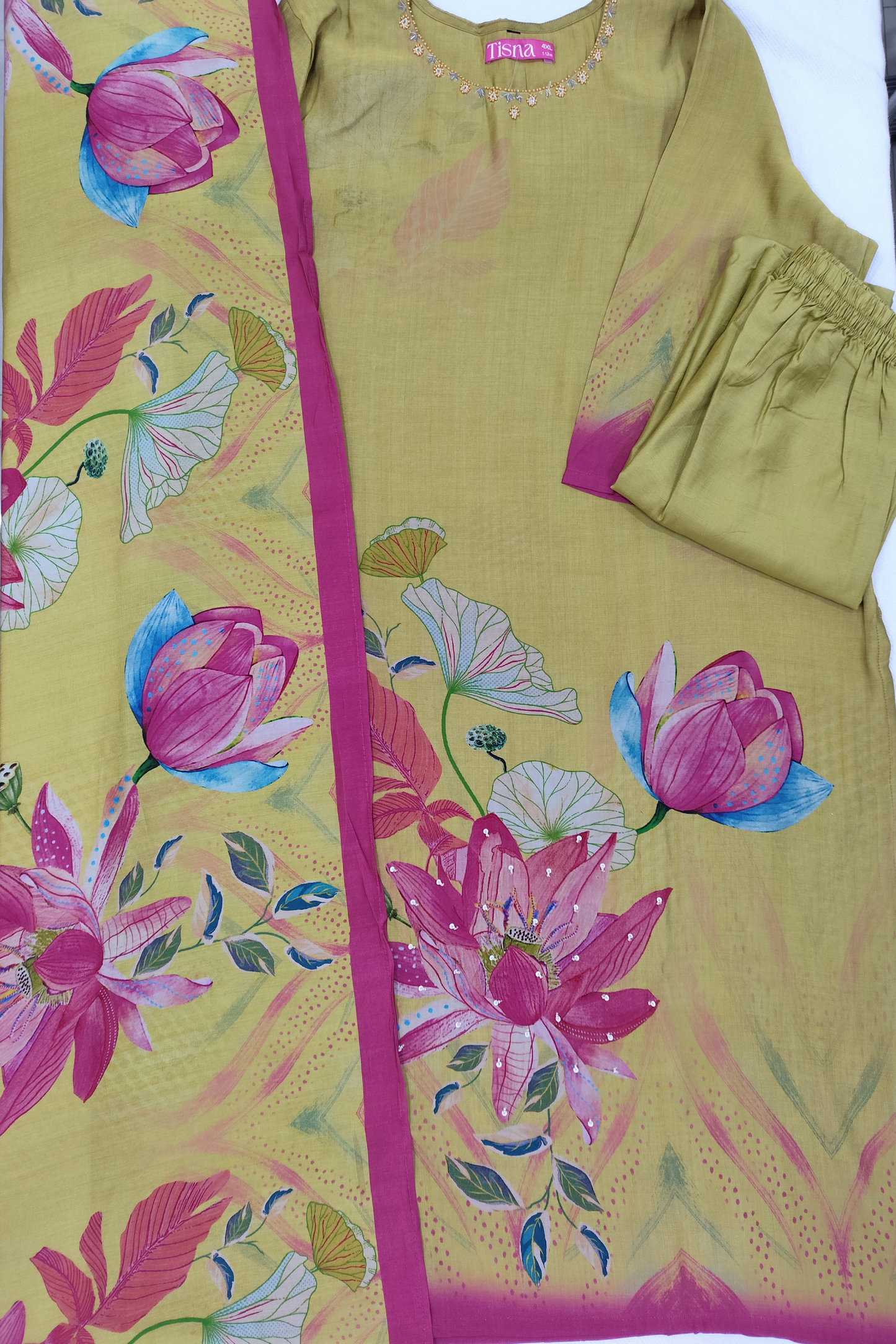 Olive Printed Suit Set