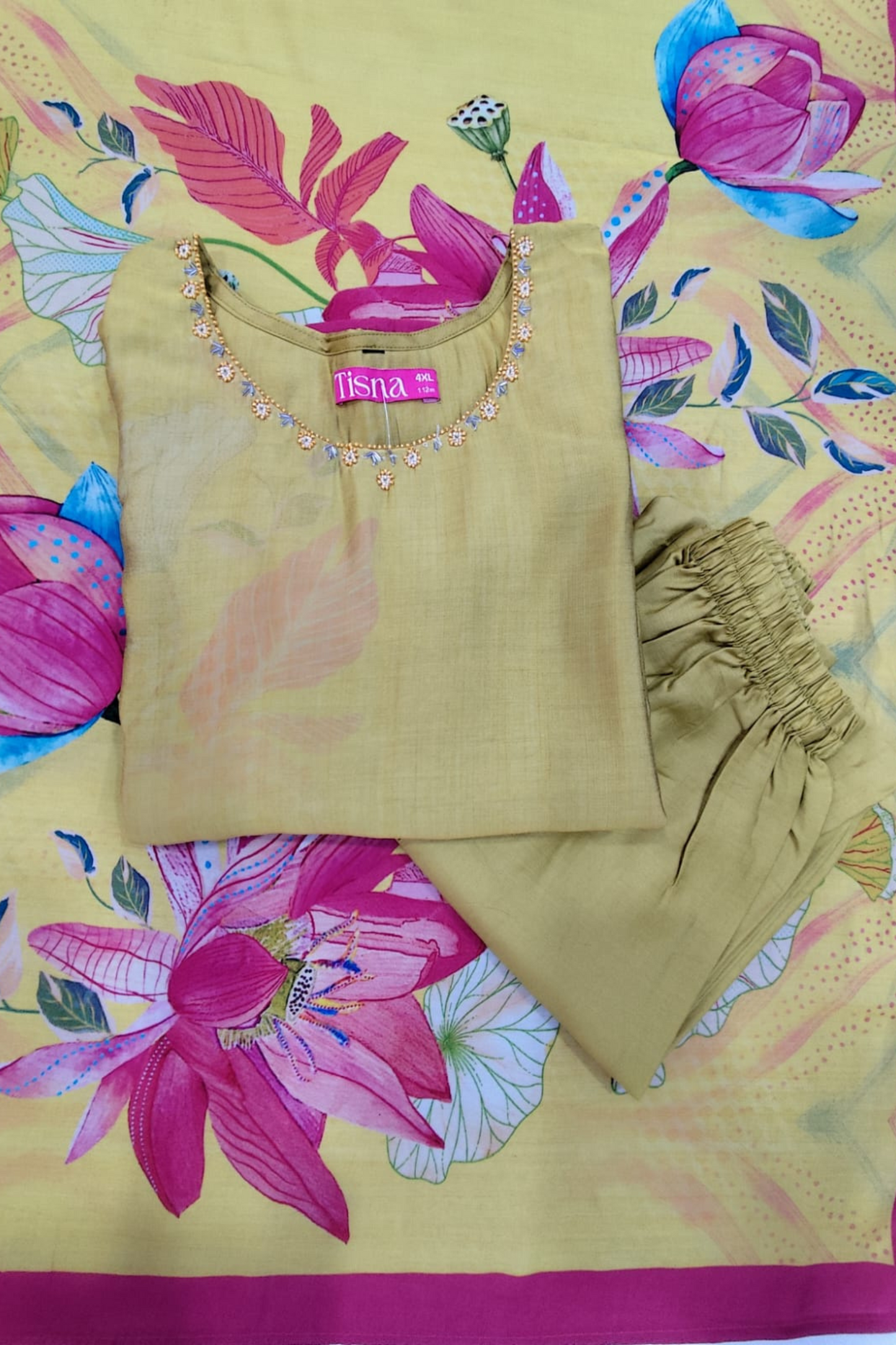 Olive Printed Suit Set