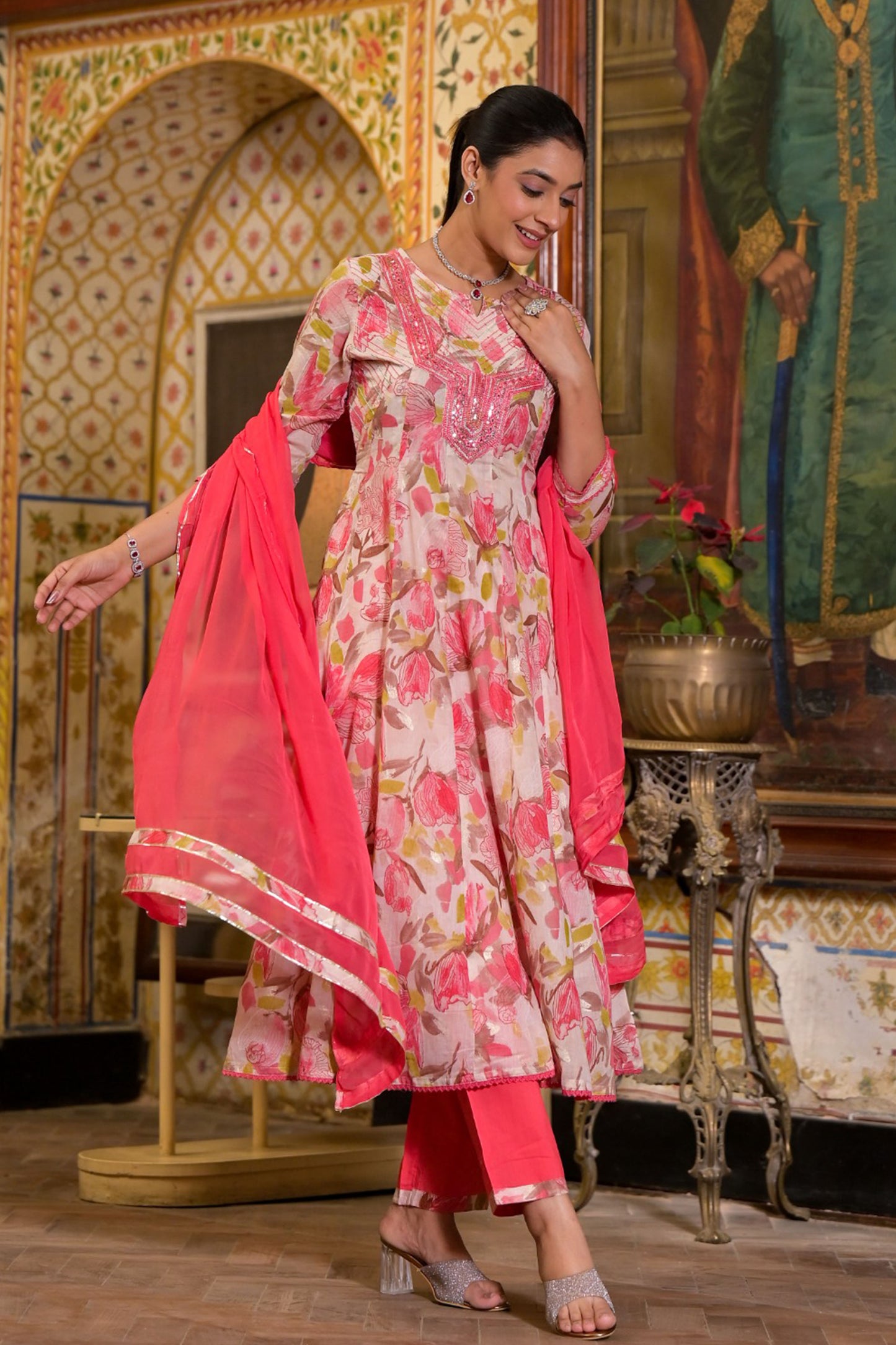 Floral Anarkali Suit