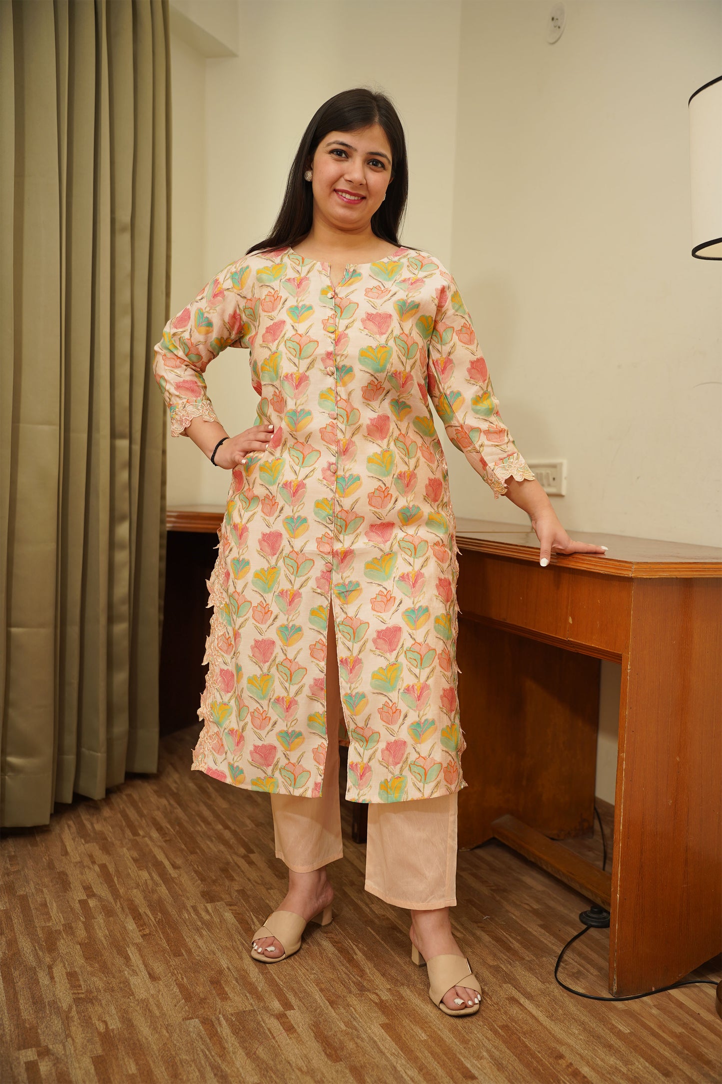 Peachy Petal Modal Kurta Set