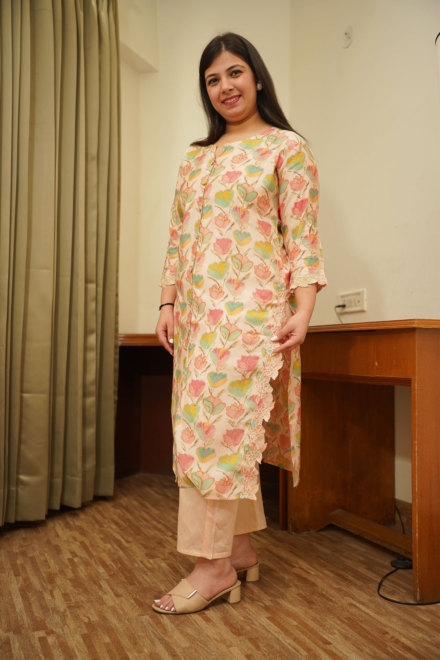 Peachy Petal Modal Kurta Set