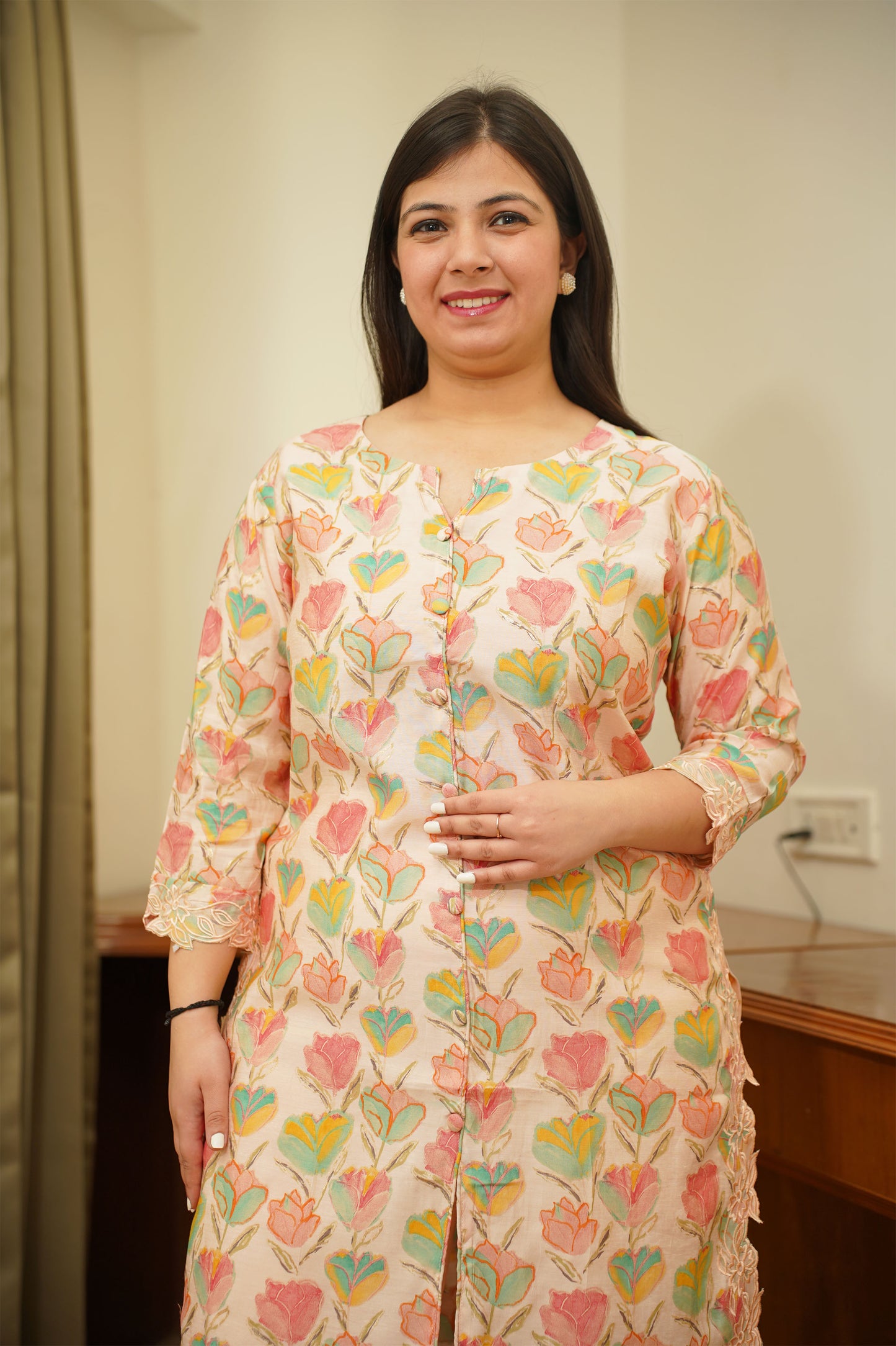 Peachy Petal Modal Kurta Set