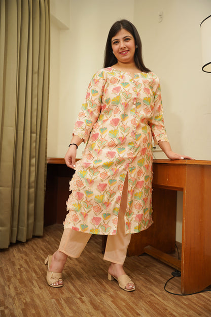 Peachy Petal Modal Kurta Set