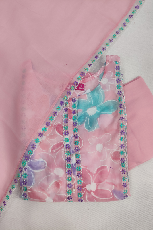 Peachy Pink Cotton Suit set