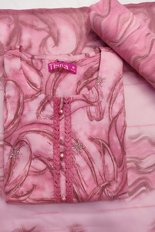 Pink Cotton Suit Set