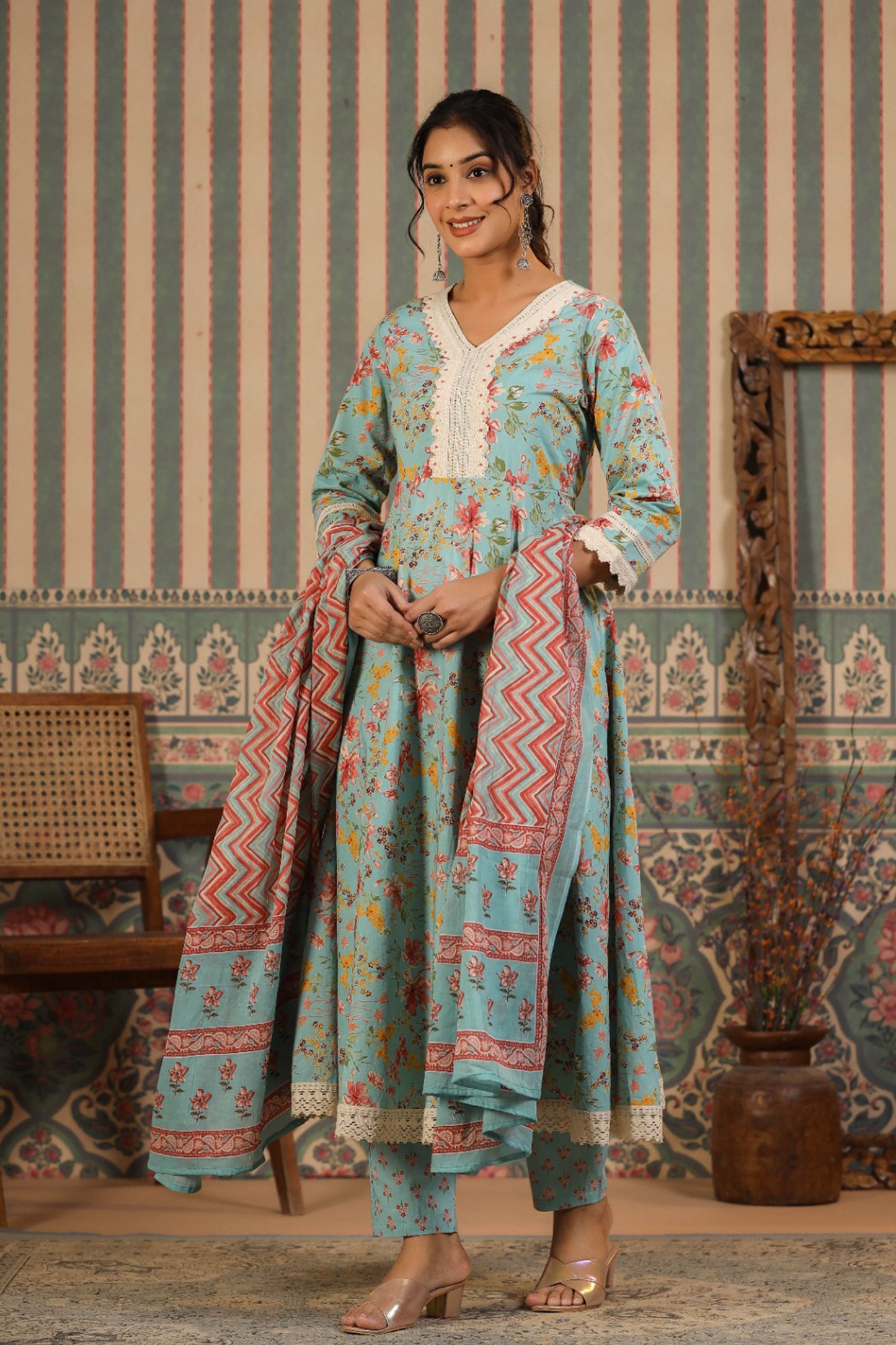 Floral Anarkali Suit