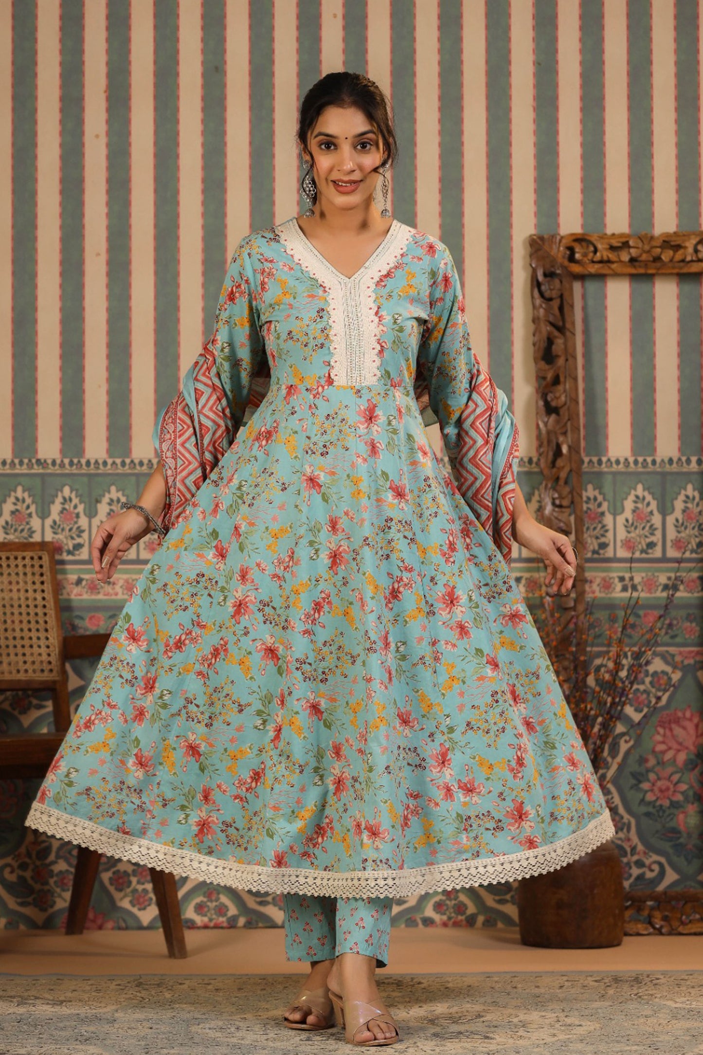 Floral Anarkali Suit