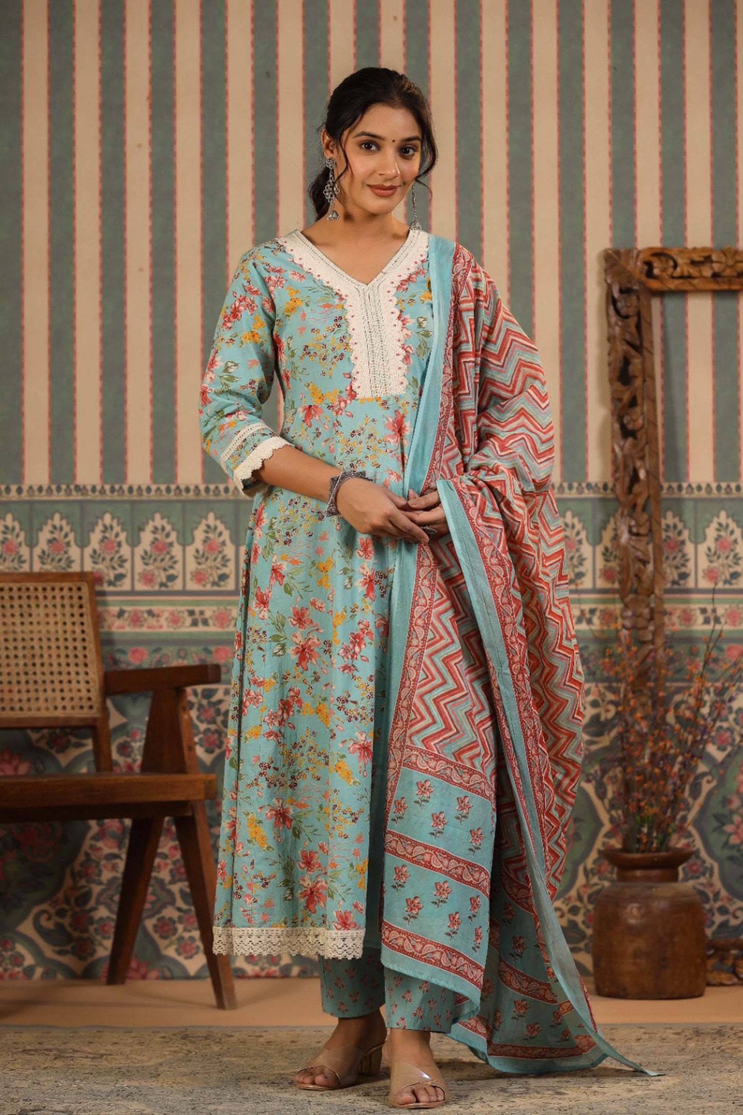 Floral Anarkali Suit