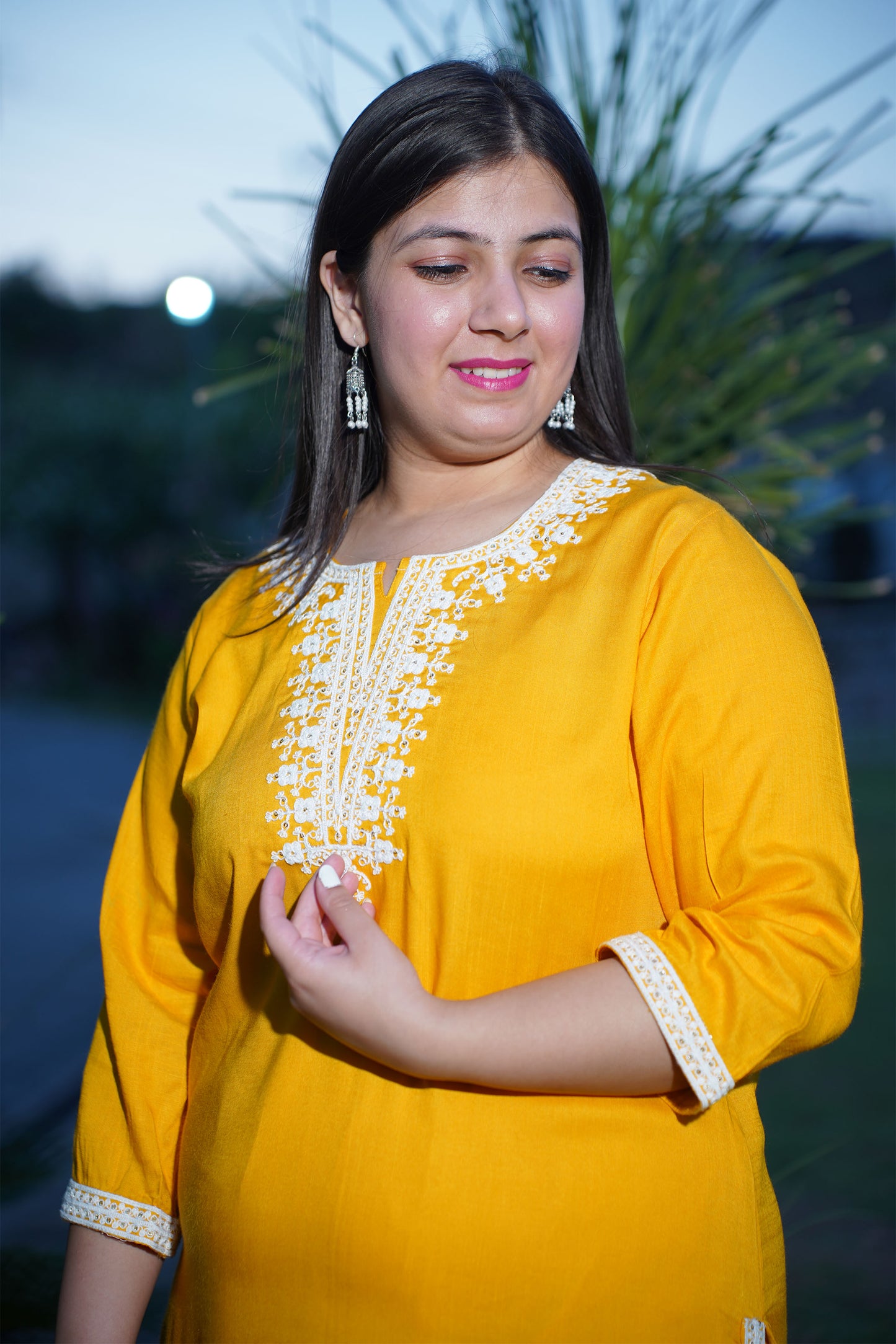 Sunflower Yellow Rayon Kurta Set