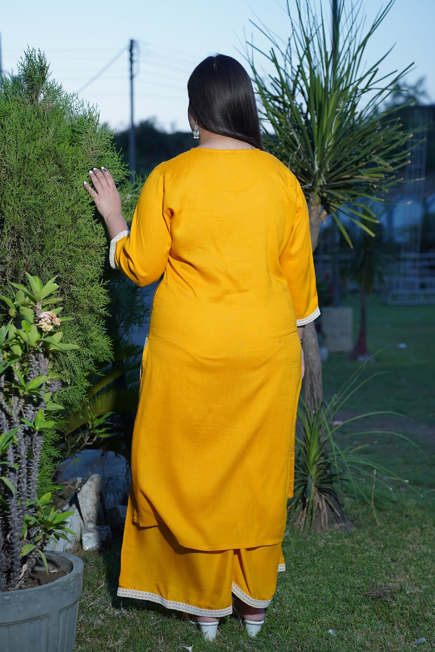 Sunflower Yellow Rayon Kurta Set