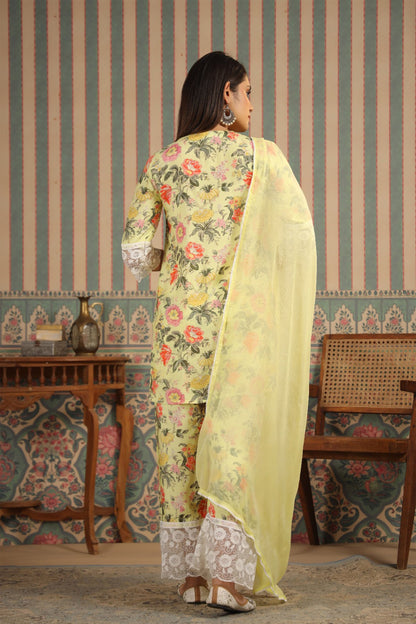 Soft Lime Muslin Co-ord Set