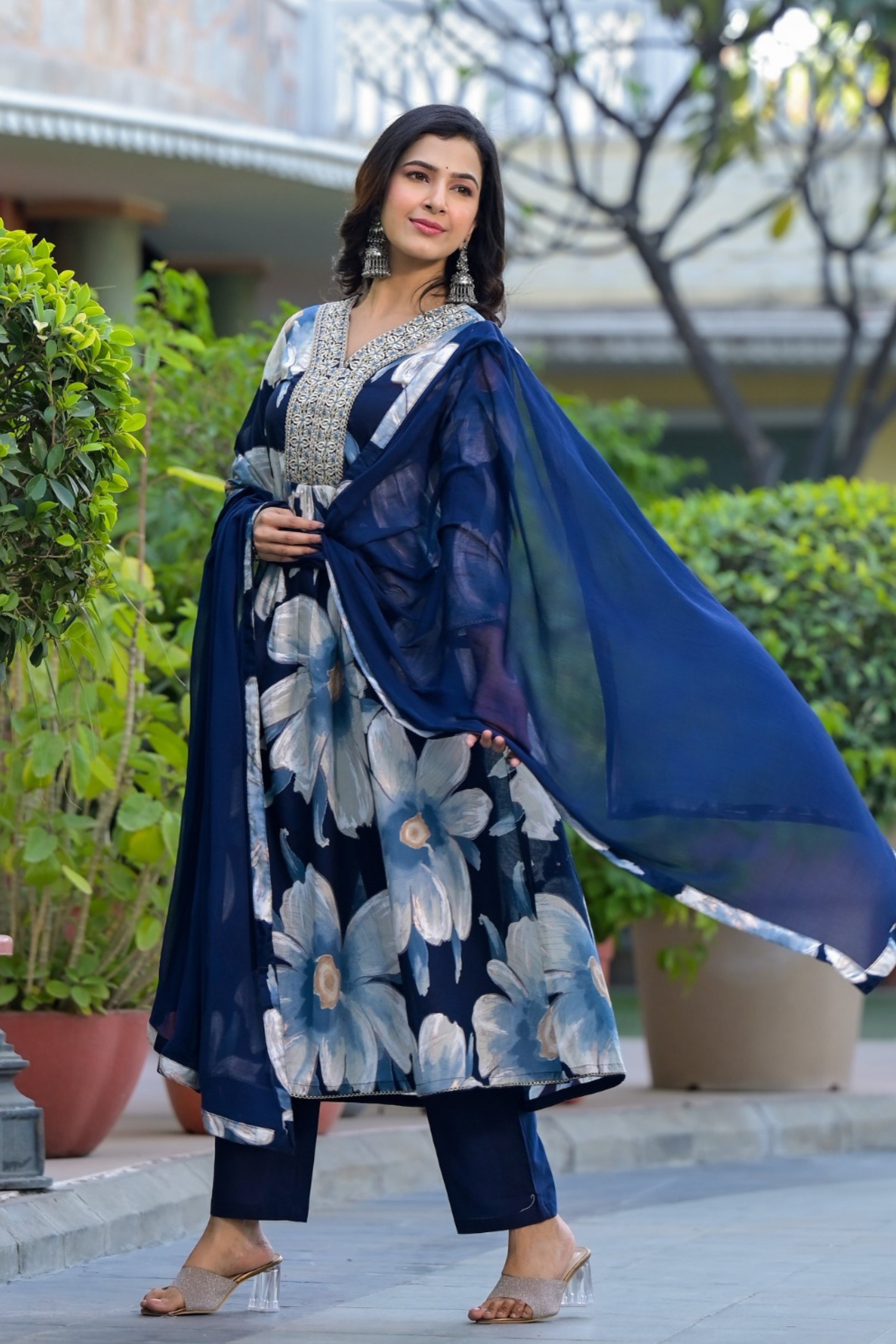 Tisna's Anarkali Kurta Set With Dupatta