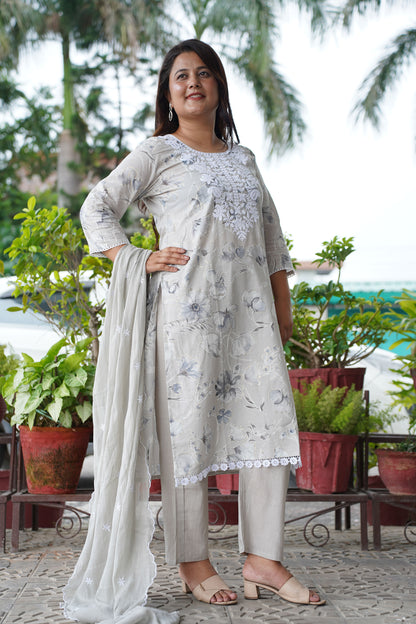 Kurti Pant Set With Dupatta 