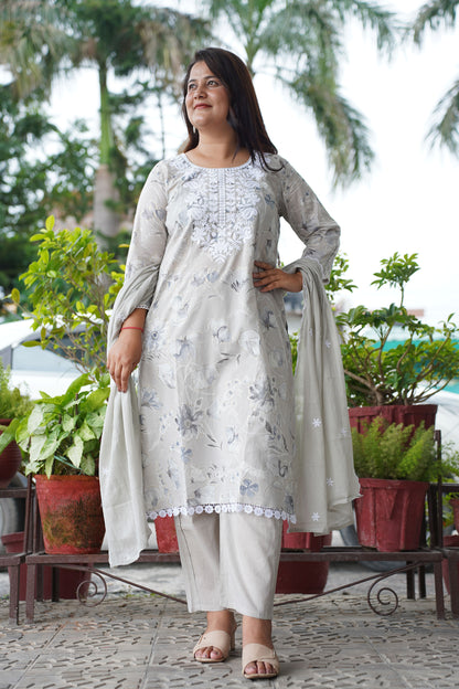 Kurti Pant Set With Dupatta 