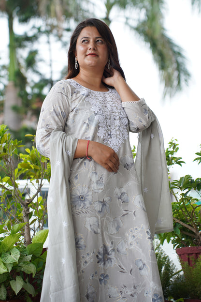 Kurti Pant Set With Dupatta 