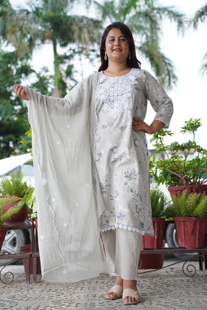 Kurti Pant Set With Dupatta 