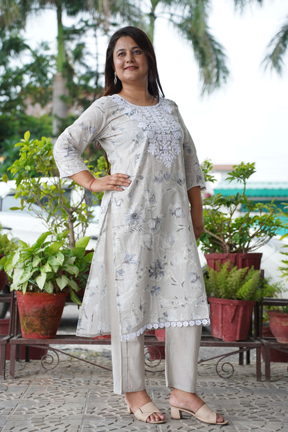 Kurti Pant Set With Dupatta 