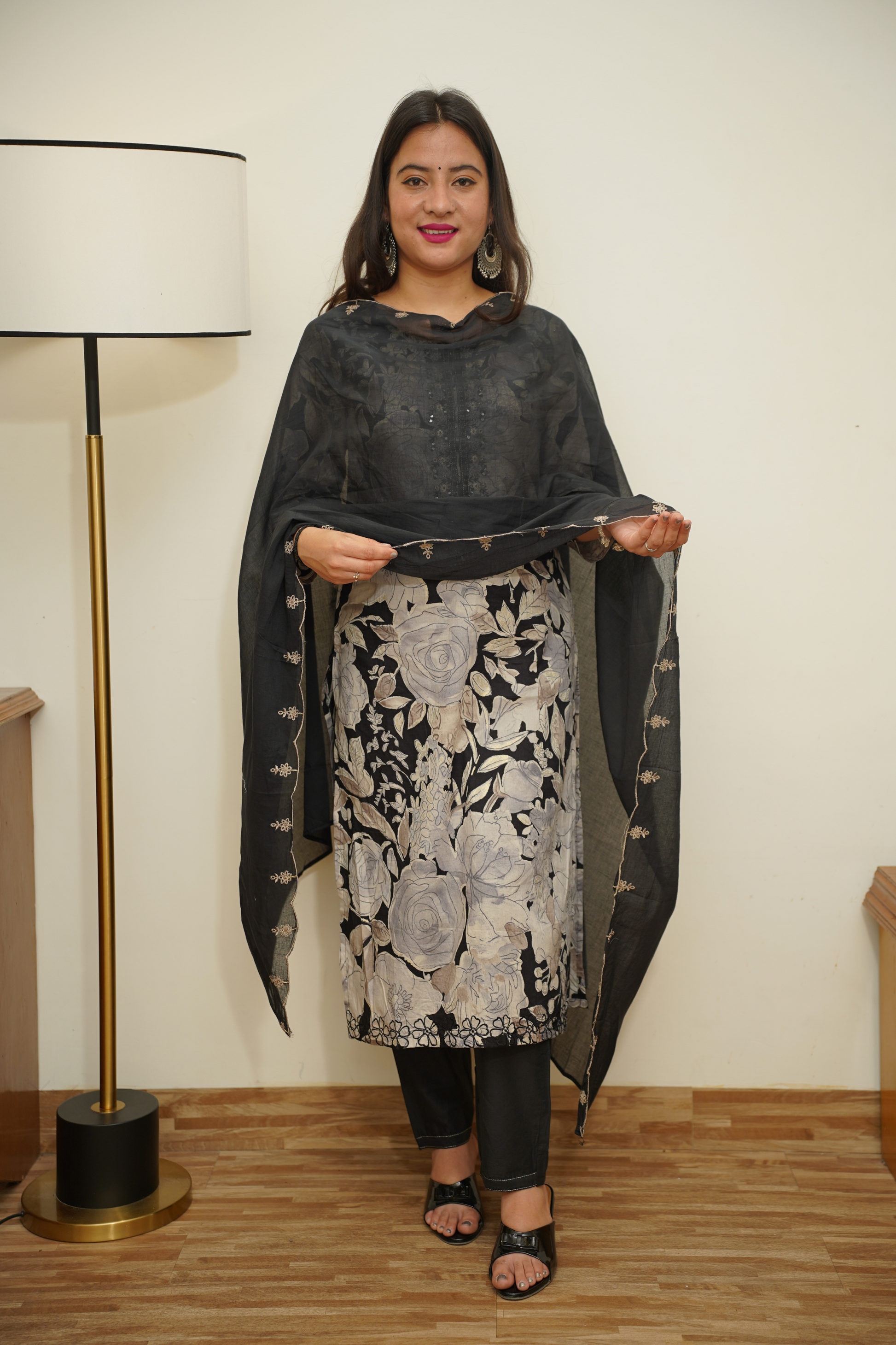 Black Kurta Set For Women