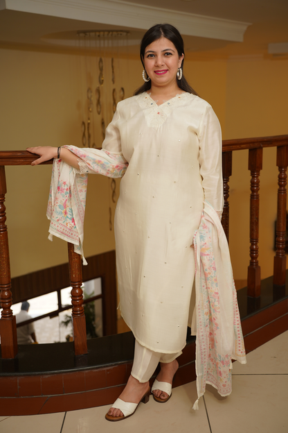 Kurti Pant Set With Dupatta