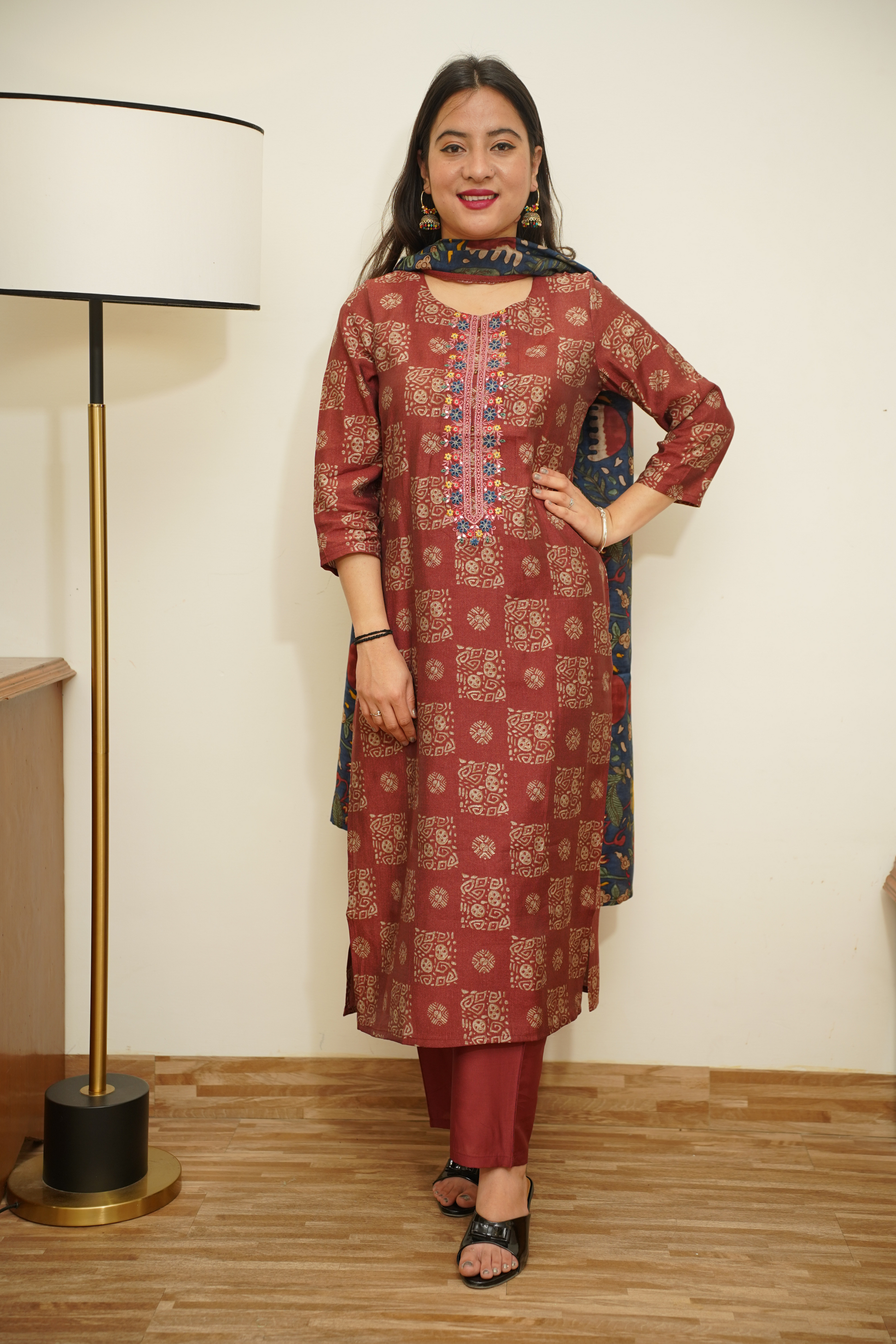 Kurta Palazzo Set With Dupatta