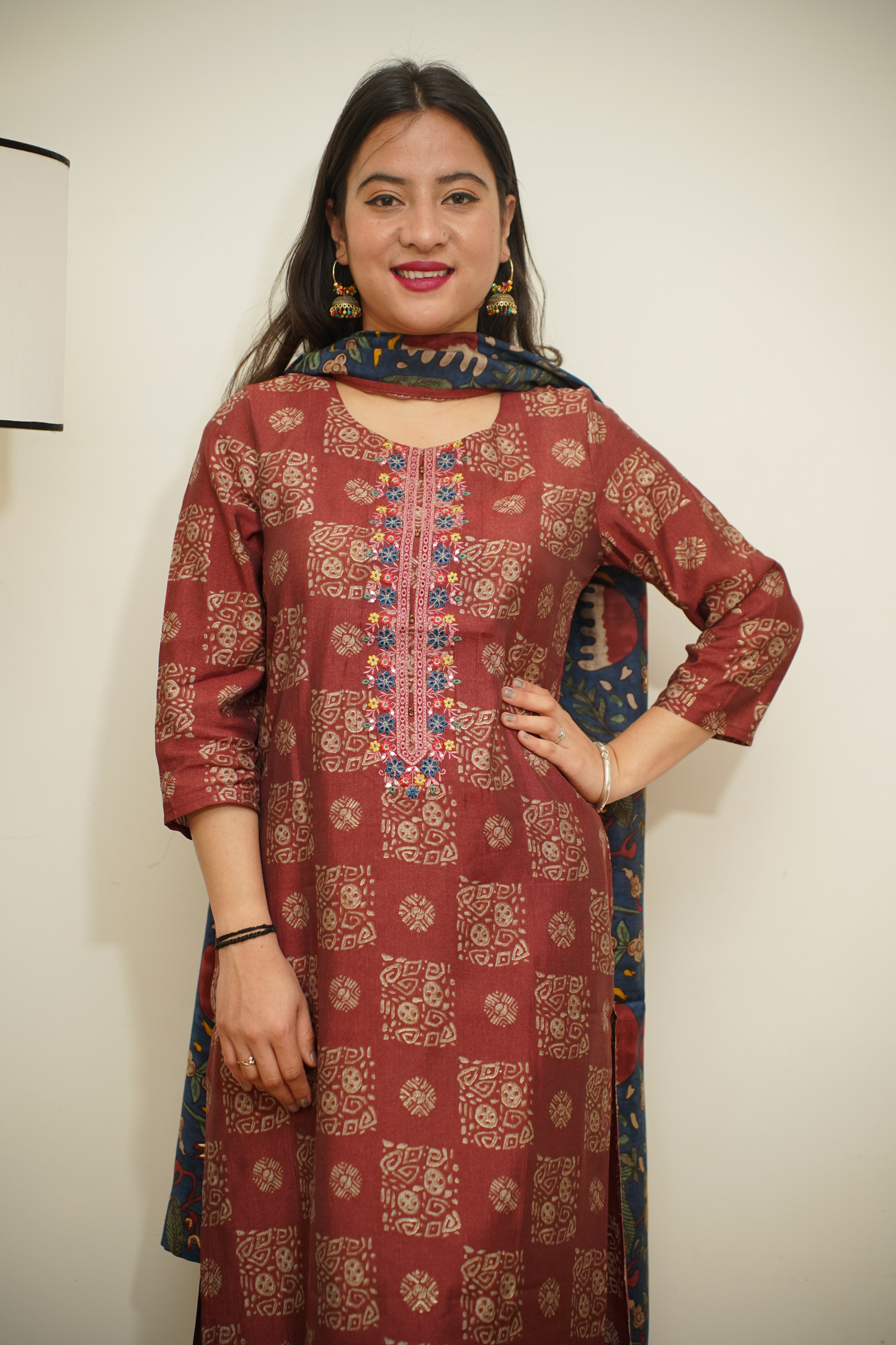 Kurta Palazzo Set With Dupatta