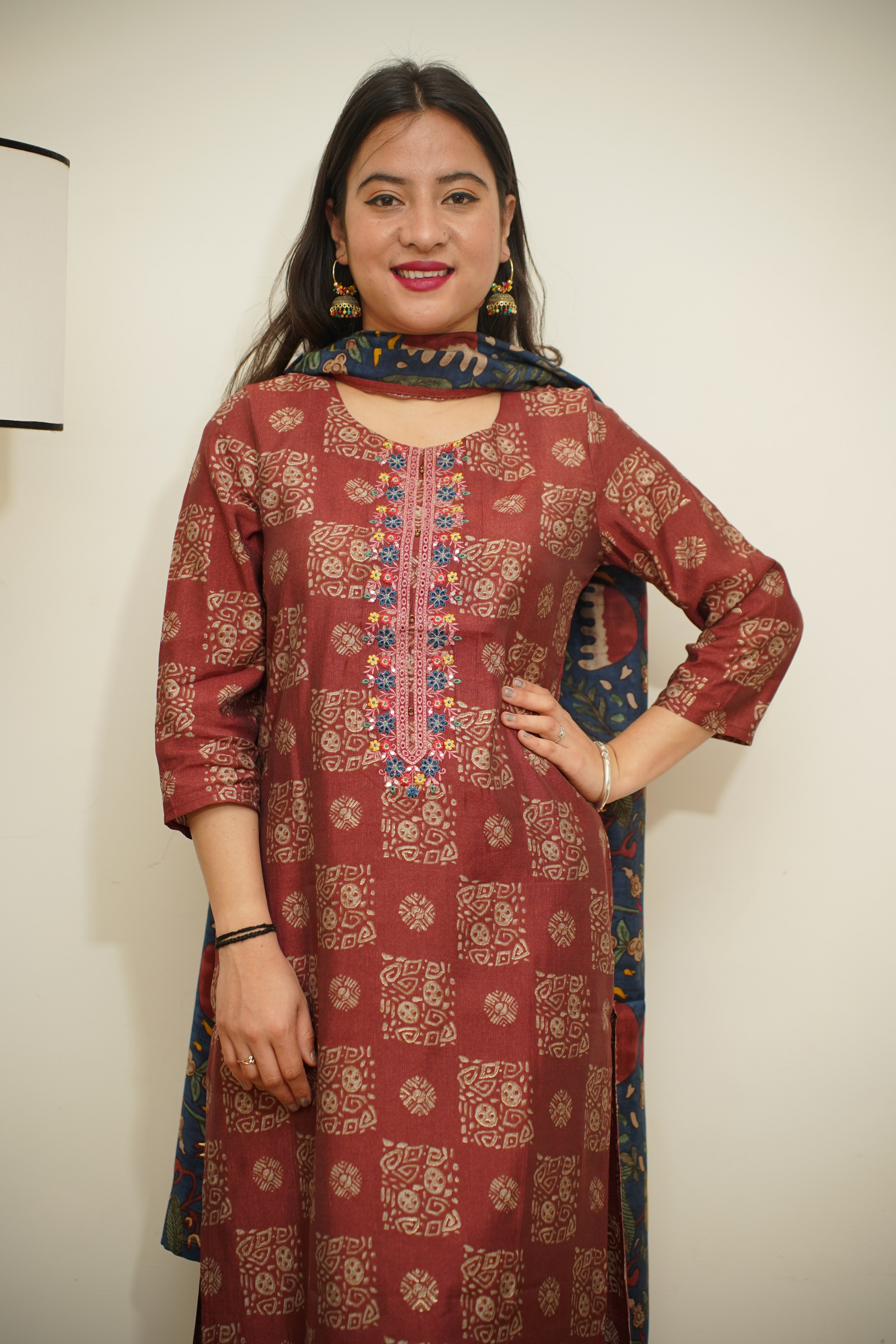 Kurta Palazzo Set With Dupatta