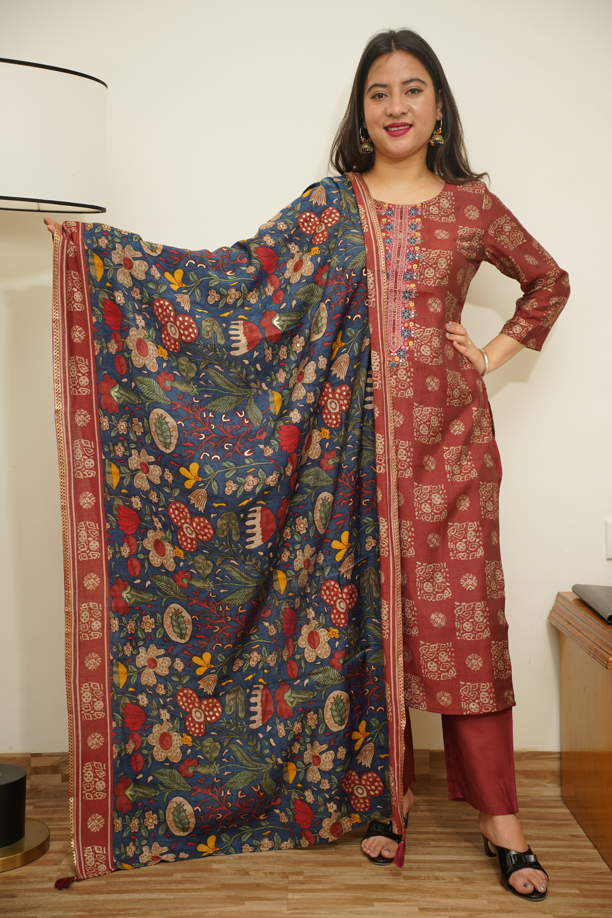 Kurta Palazzo Set With Dupatta