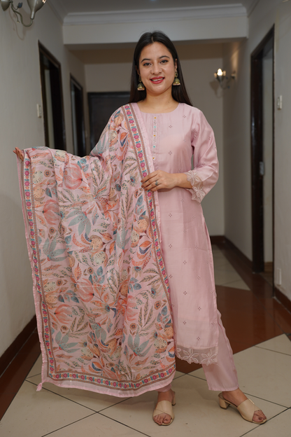 Kurta Palazzo Set With Dupatta