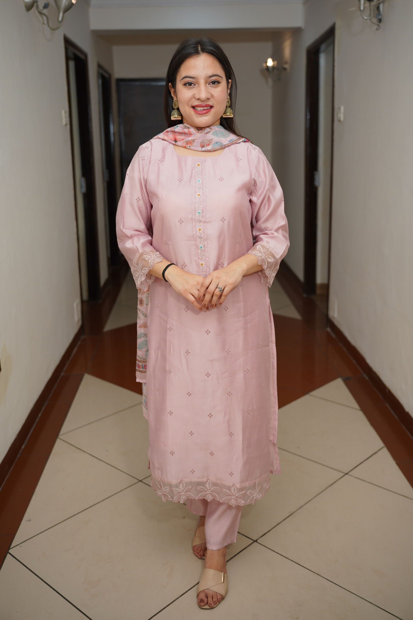 Kurta Palazzo Set With Dupatta