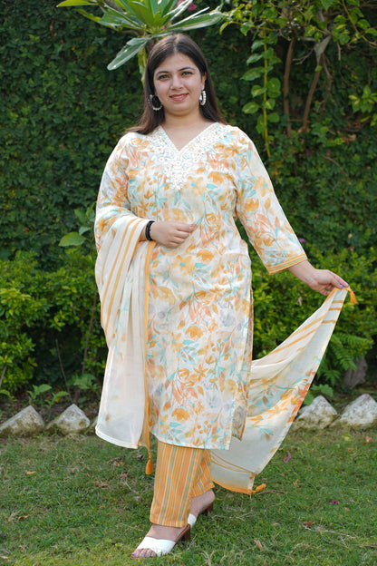 Lemony Petals Modal Suit Set