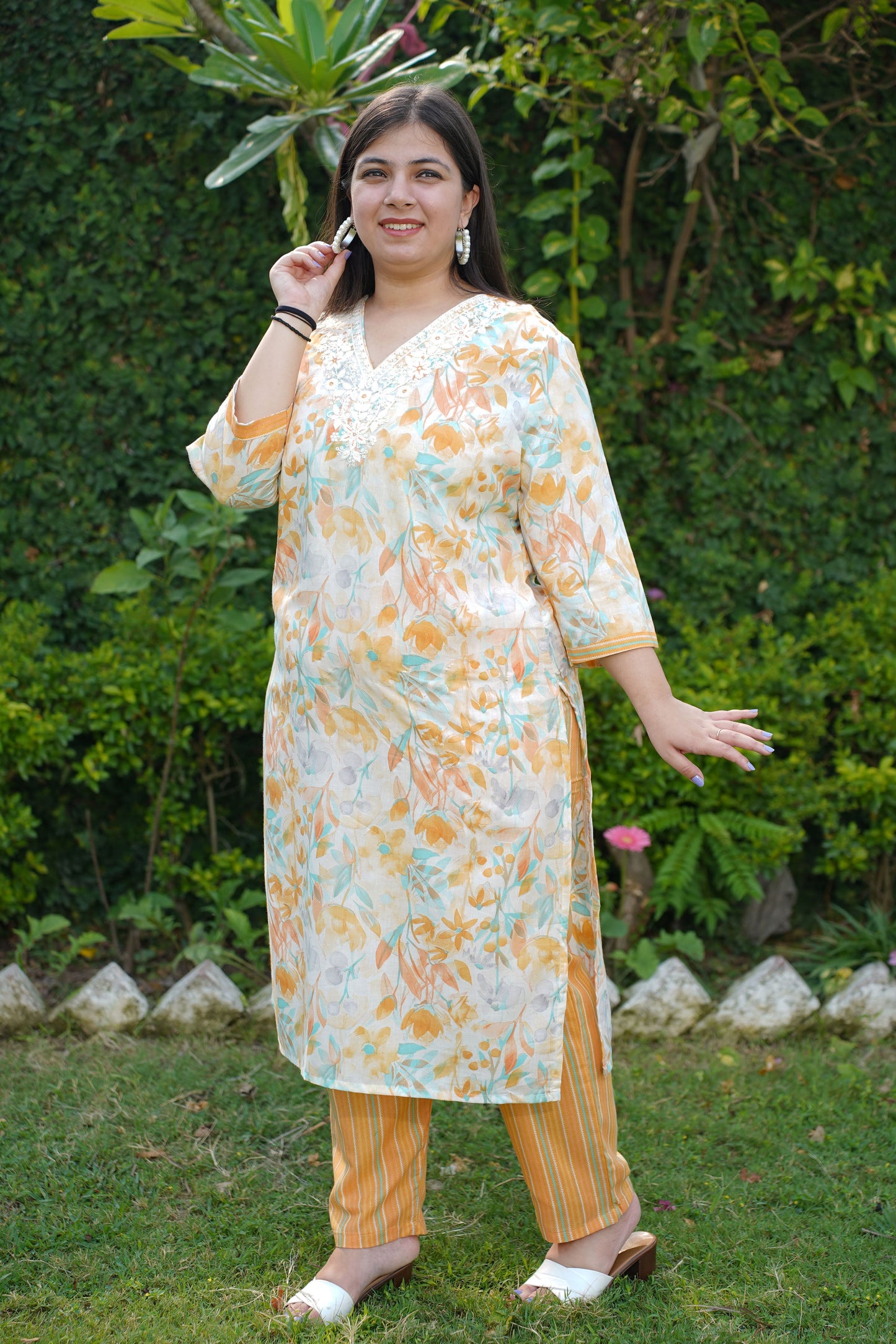 Lemony Petals Modal Suit Set