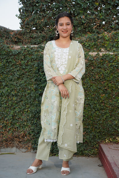 Pista Floral Mul Cotton Suit Set